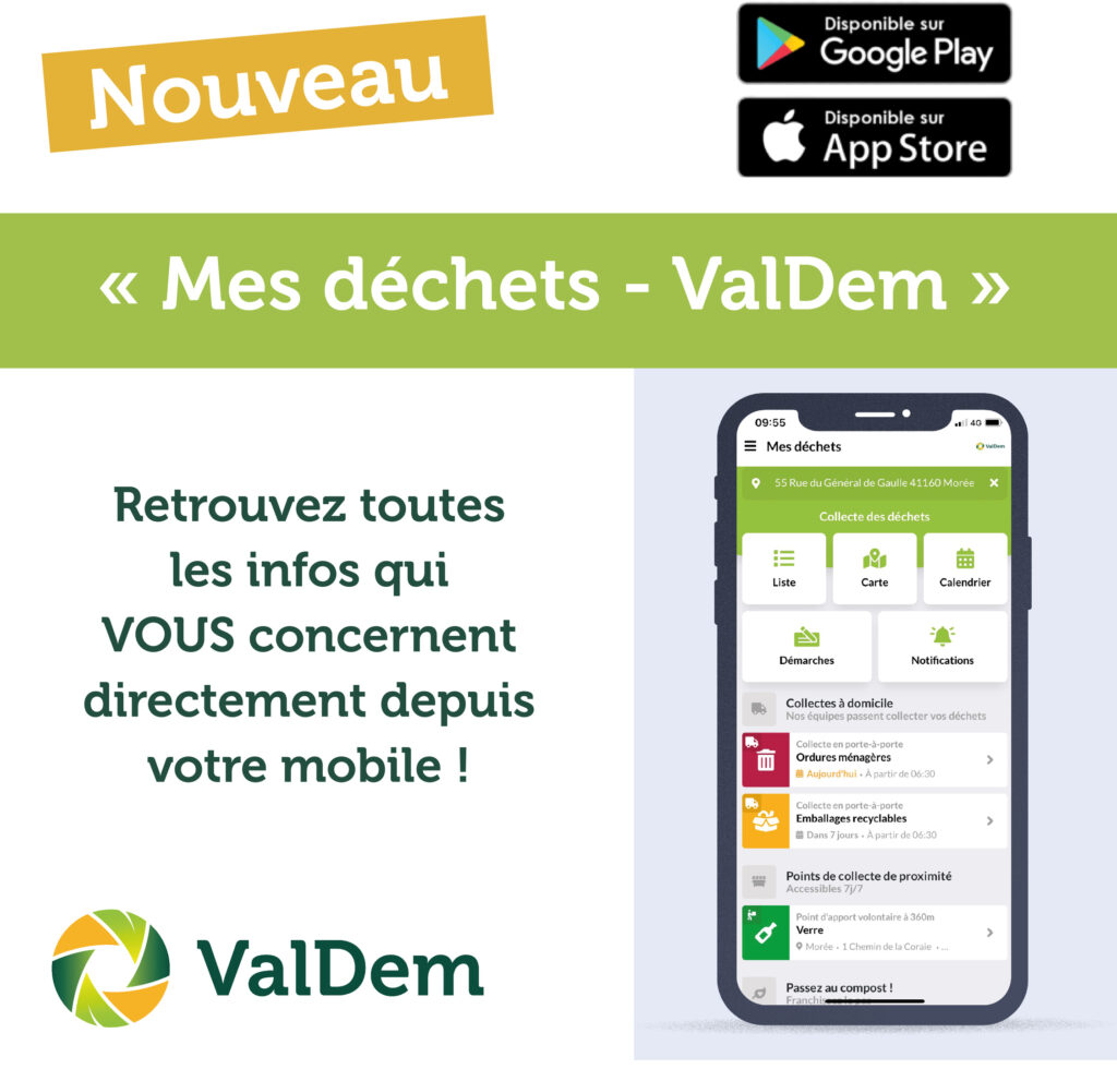 Application mobile "Mes déchets - ValDem"